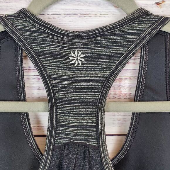Athleta S Double Layer Top Black/Gray Racerback Tank wtih Built in Bra Workout - Picture 7 of 10